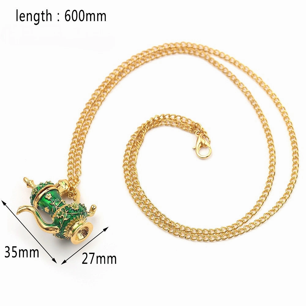Wholesale Alloy Enamel Teacup Pendant Necklace