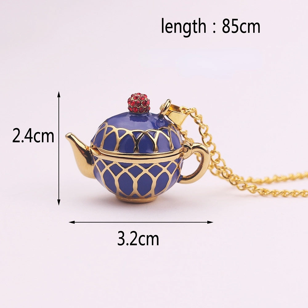 Wholesale Alloy Enamel Teacup Pendant Necklace