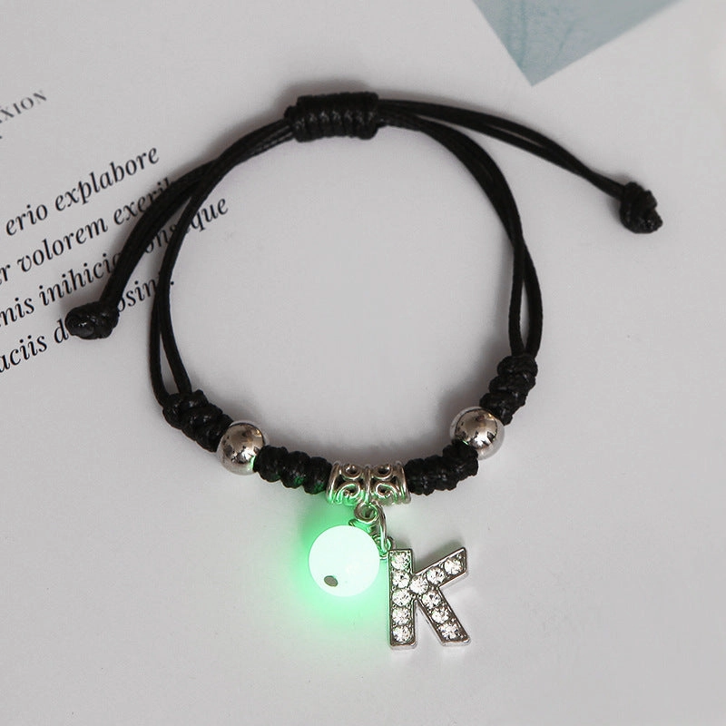 Wholesale Alloy English Alphabet Luminous Bracelet