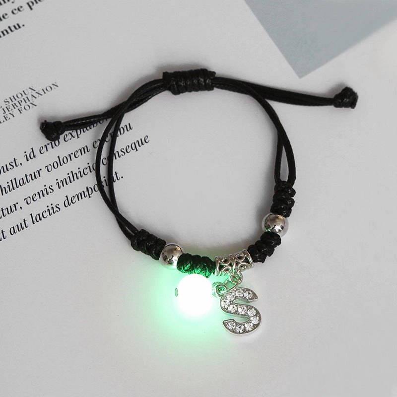 Wholesale Alloy English Alphabet Luminous Bracelet