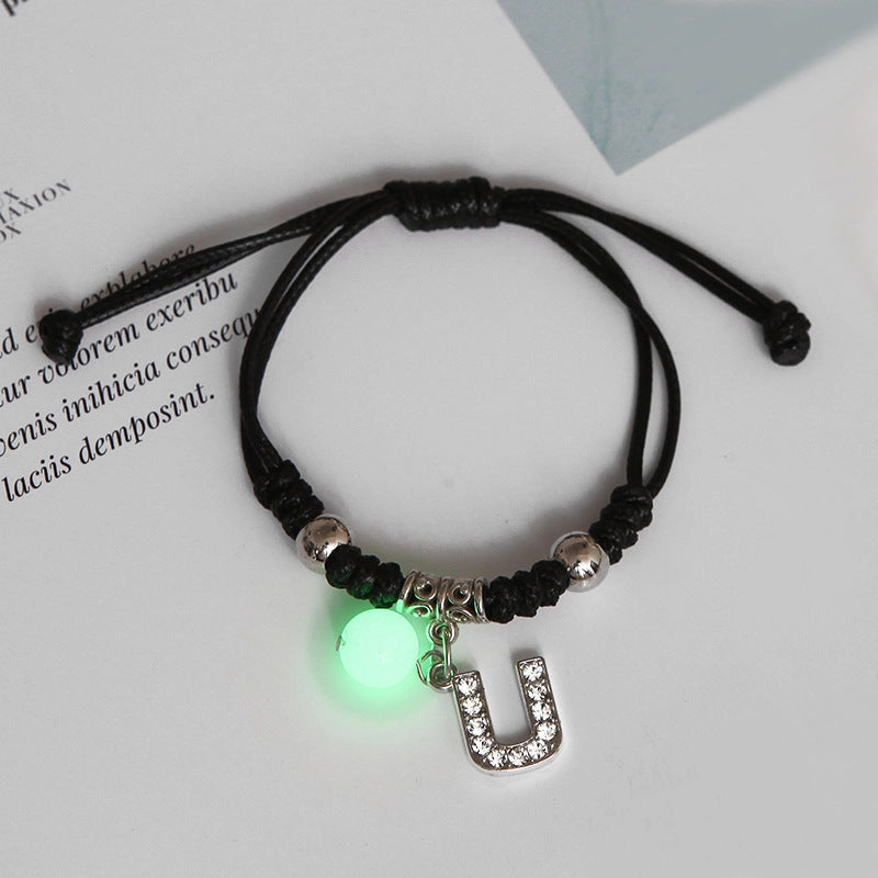 Wholesale Alloy English Alphabet Luminous Bracelet