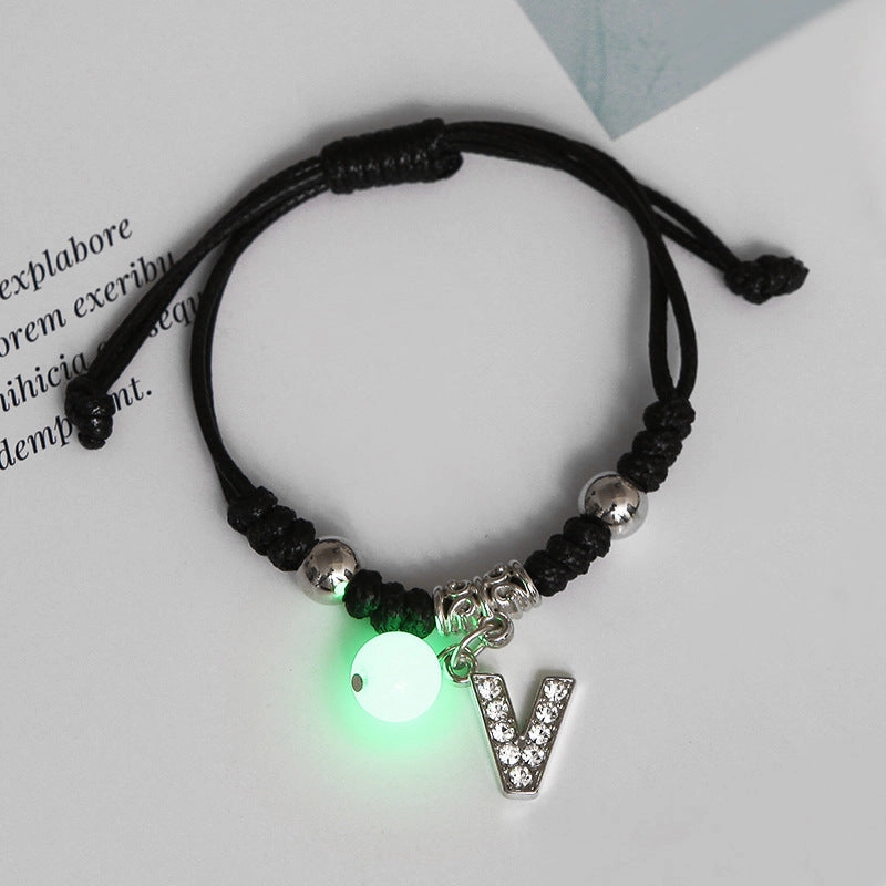 Wholesale Alloy English Alphabet Luminous Bracelet