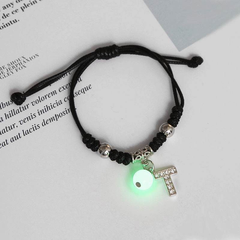 Wholesale Alloy English Alphabet Luminous Bracelet