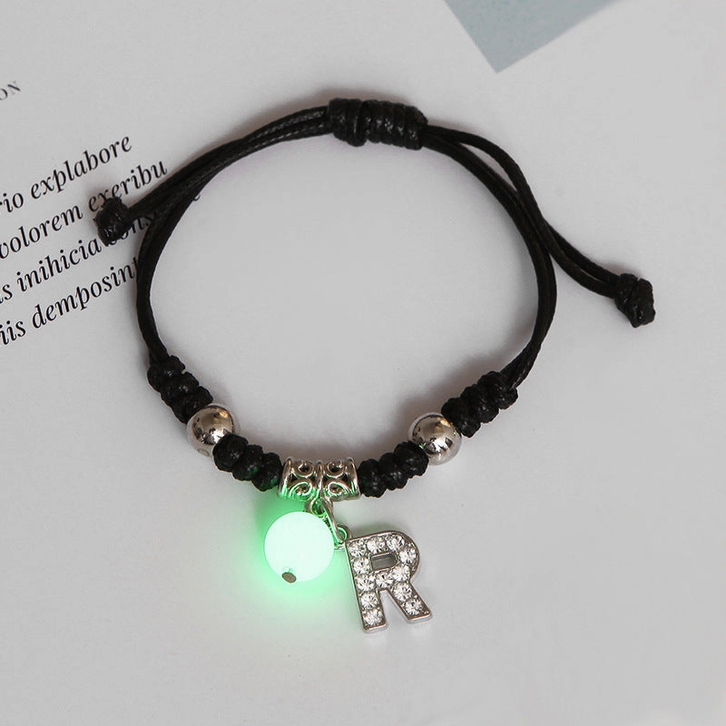 Wholesale Alloy English Alphabet Luminous Bracelet