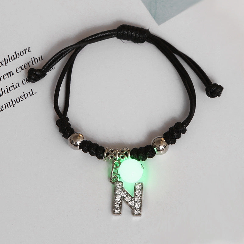 Wholesale Alloy English Alphabet Luminous Bracelet