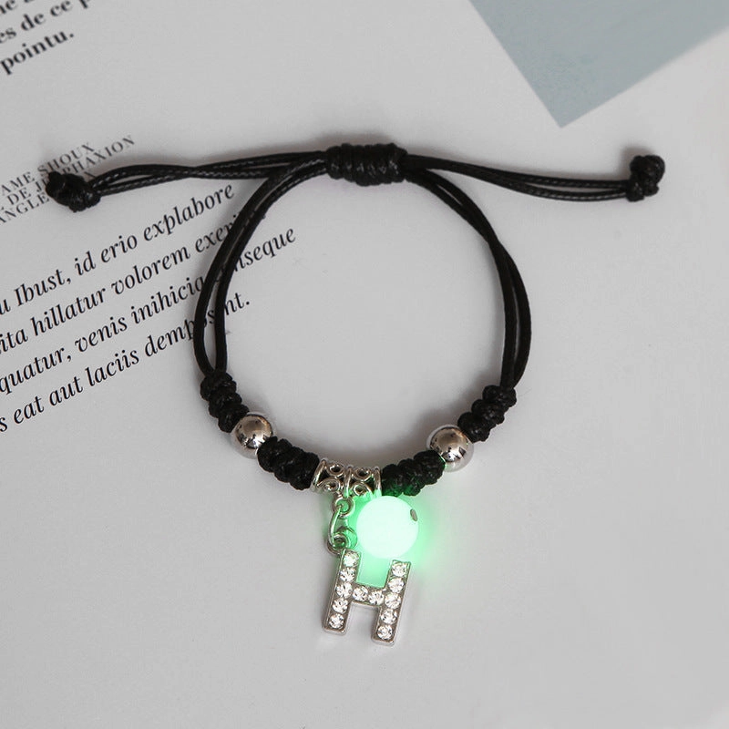 Wholesale Alloy English Alphabet Luminous Bracelet