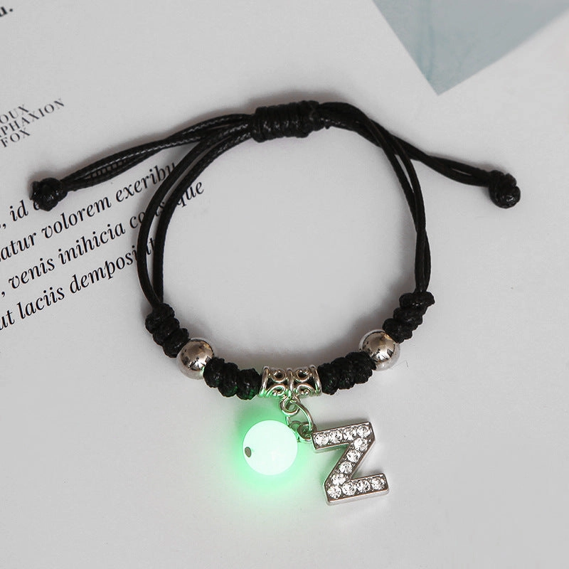 Wholesale Alloy English Alphabet Luminous Bracelet