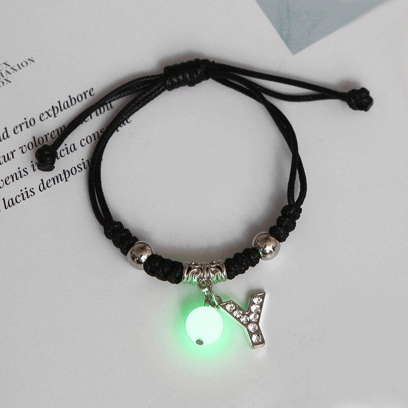 Wholesale Alloy English Alphabet Luminous Bracelet