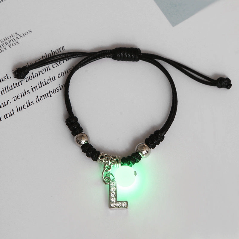 Wholesale Alloy English Alphabet Luminous Bracelet