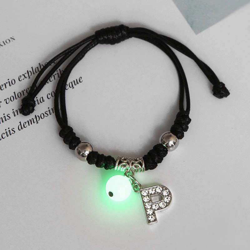 Wholesale Alloy English Alphabet Luminous Bracelet