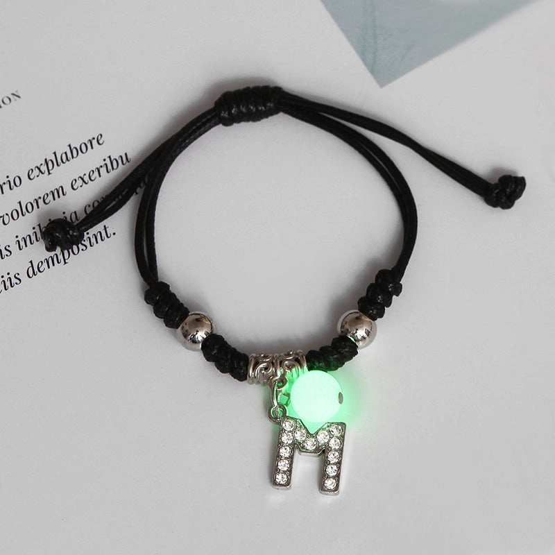 Wholesale Alloy English Alphabet Luminous Bracelet