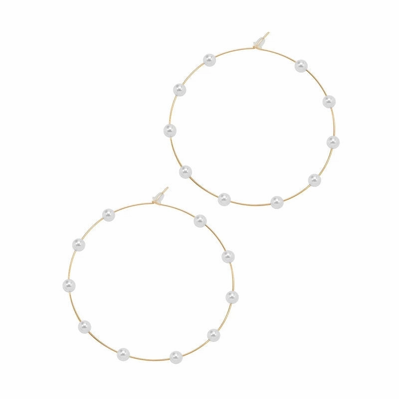 Wholesale Alloy Exaggerated Pearl Earrings