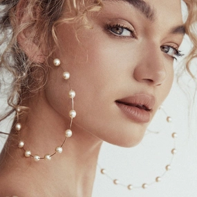 Wholesale Alloy Exaggerated Pearl Earrings