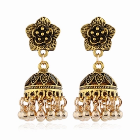 Wholesale Alloy Flower Bell Metal Earrings
