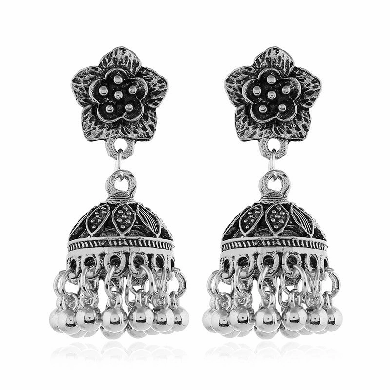 Wholesale Alloy Flower Bell Metal Earrings