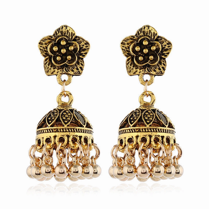 Wholesale Alloy Flower Bell Metal Earrings