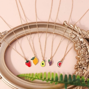Wholesale Alloy Fruit Pendant Necklace
