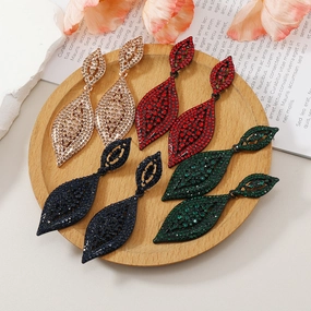 Wholesale Alloy Full Diamond Crystal Pendant Earrings