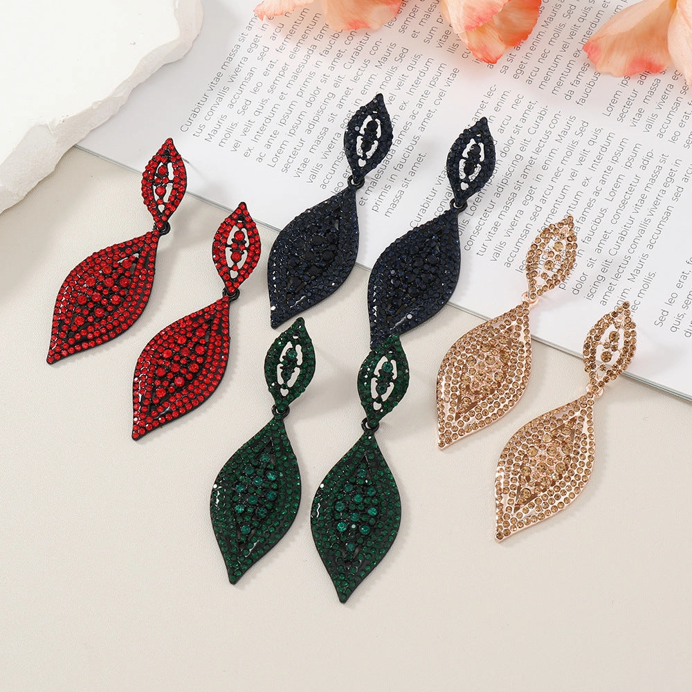Wholesale Alloy Full Diamond Crystal Pendant Earrings