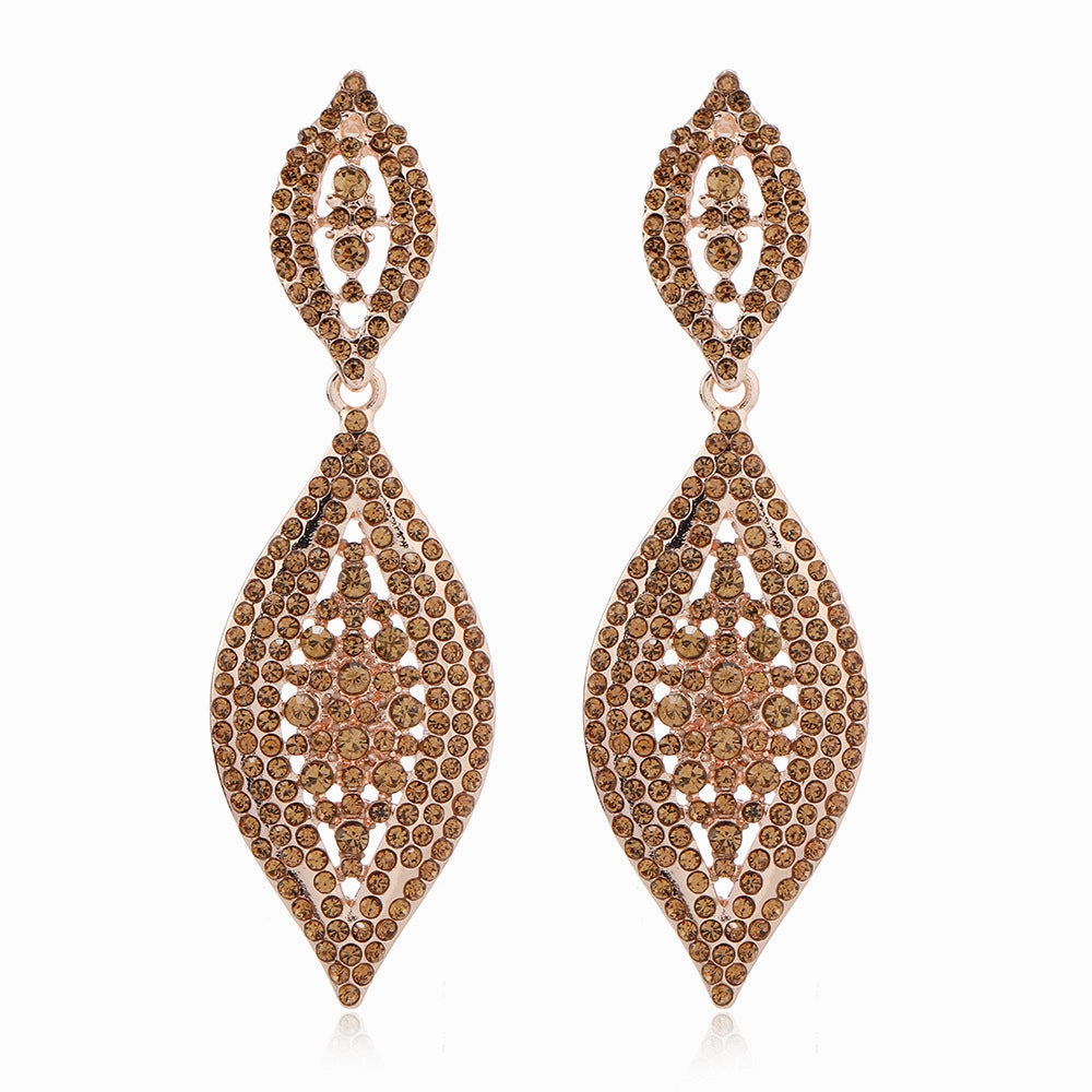 Wholesale Alloy Full Diamond Crystal Pendant Earrings