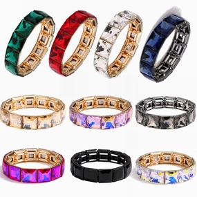 Wholesale Alloy Geometric Color Diamond Bracelet