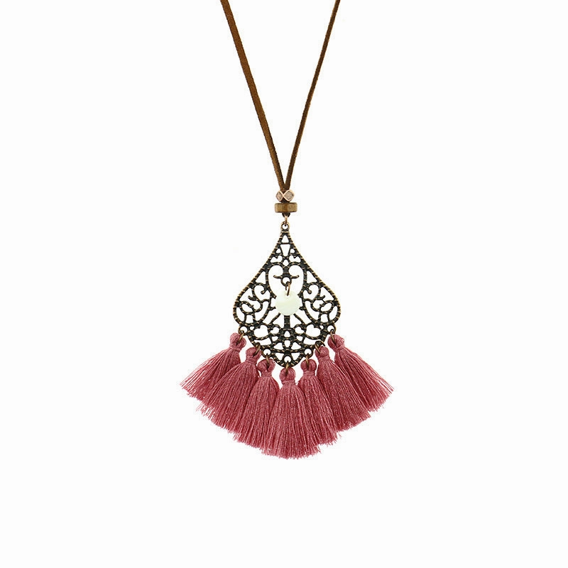 Wholesale Alloy Geometric Necklace Bohemian Tassel Pendant Necklace