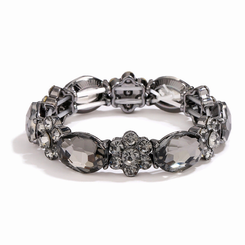 Wholesale Alloy Glass Stone Stretch Cord Bracelet