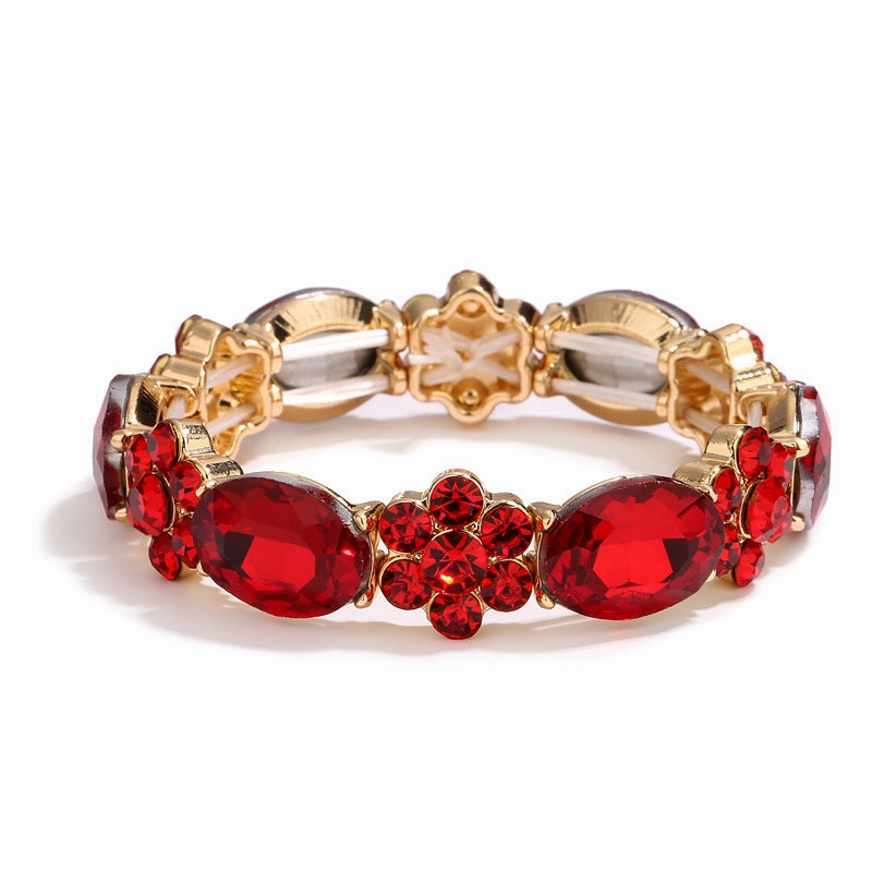 Wholesale Alloy Glass Stone Stretch Cord Bracelet