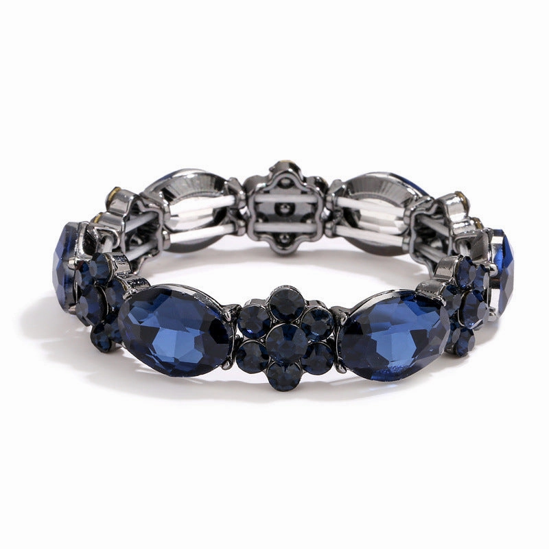 Wholesale Alloy Glass Stone Stretch Cord Bracelet