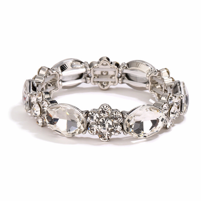 Wholesale Alloy Glass Stone Stretch Cord Bracelet