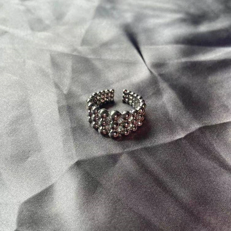 Wholesale Alloy Glossy Ball Gold Silver Open Ring