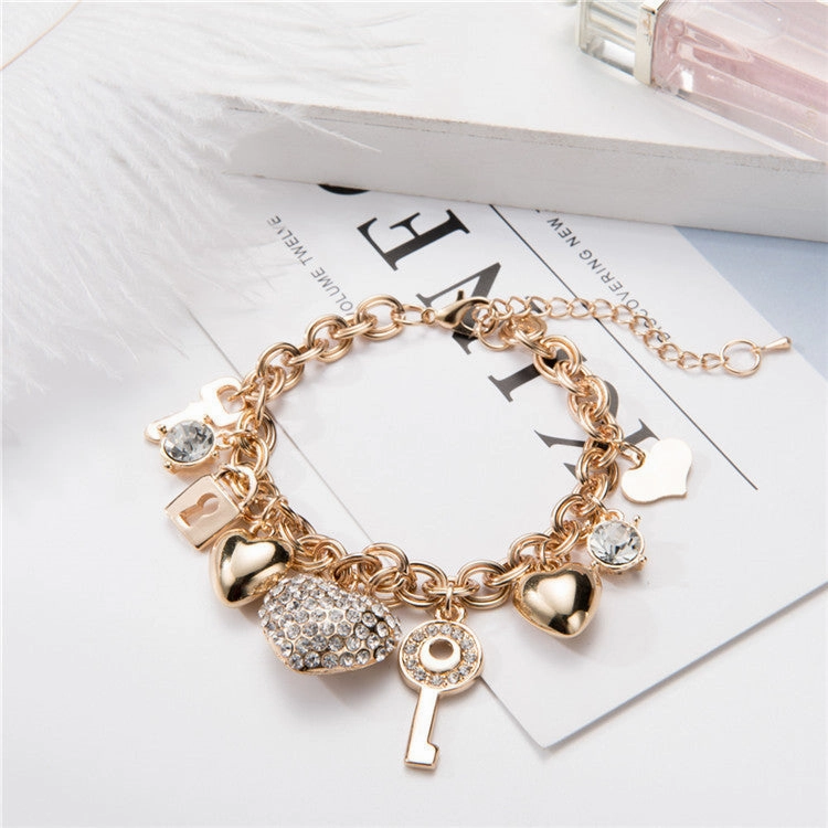 Wholesale Alloy Heart Crystal Bracelet