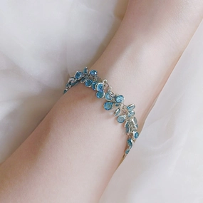 Wholesale Alloy High-grade Temperament Unique Blue Crystal Bracelet