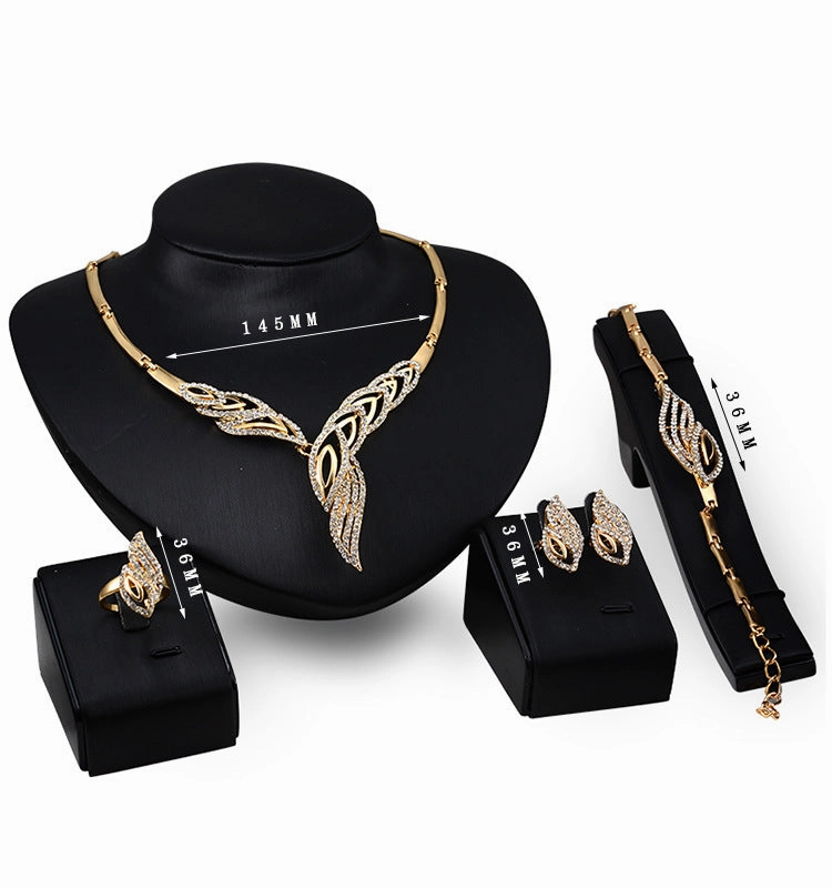 Wholesale Alloy Jewelry Set Necklace Earrings Four Pieces Set