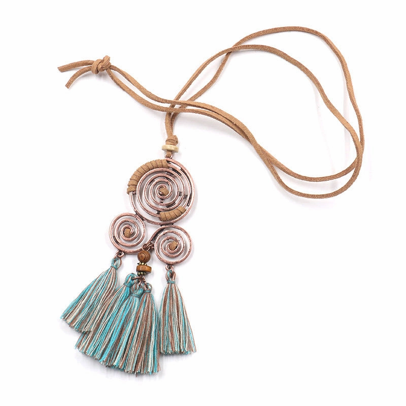 Wholesale Alloy Long Tassel Pendant Necklace