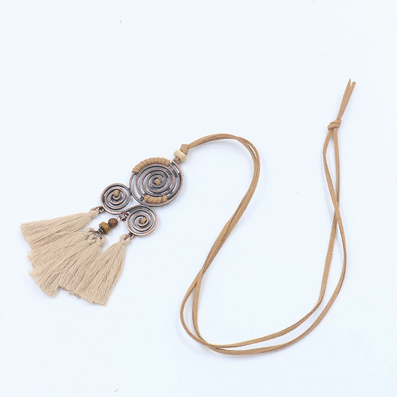 Wholesale Alloy Long Tassel Pendant Necklace