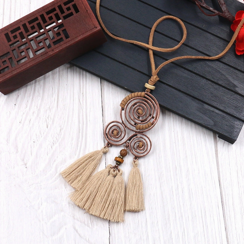 Wholesale Alloy Long Tassel Pendant Necklace