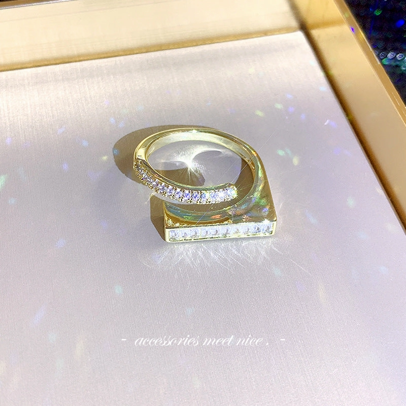 Wholesale Alloy Micro Diamond Pearl Open Ring