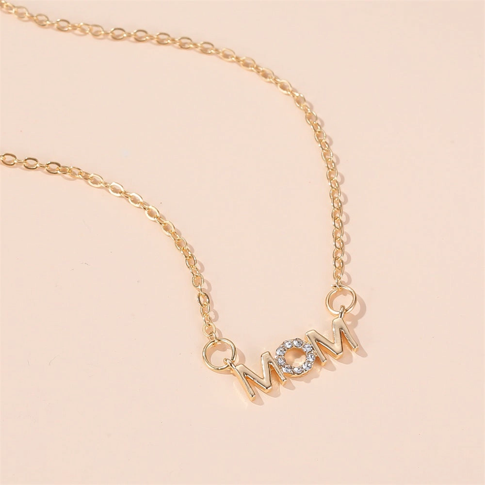 Wholesale Alloy Mother's Day Versatile English Alphabet Necklace