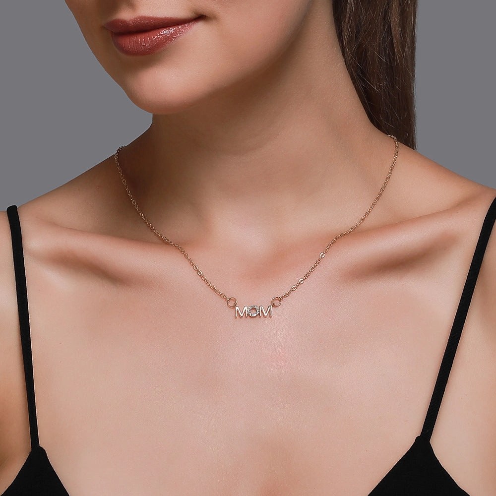 Wholesale Alloy Mother's Day Versatile English Alphabet Necklace