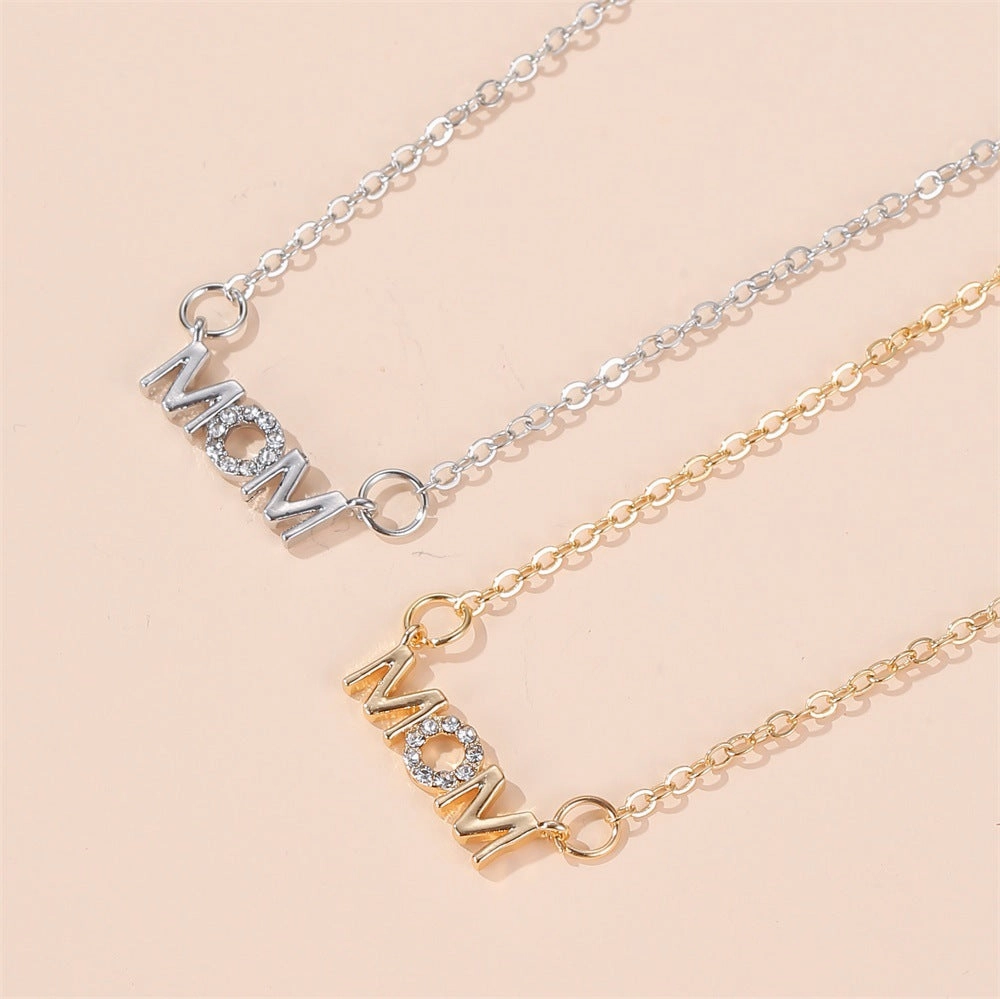 Wholesale Alloy Mother's Day Versatile English Alphabet Necklace