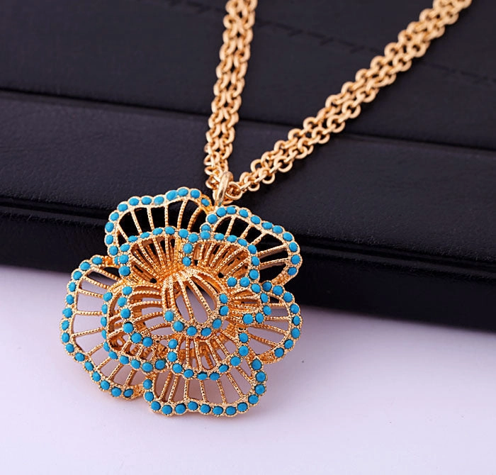 Wholesale Alloy Multilayer Star Moon Necklace