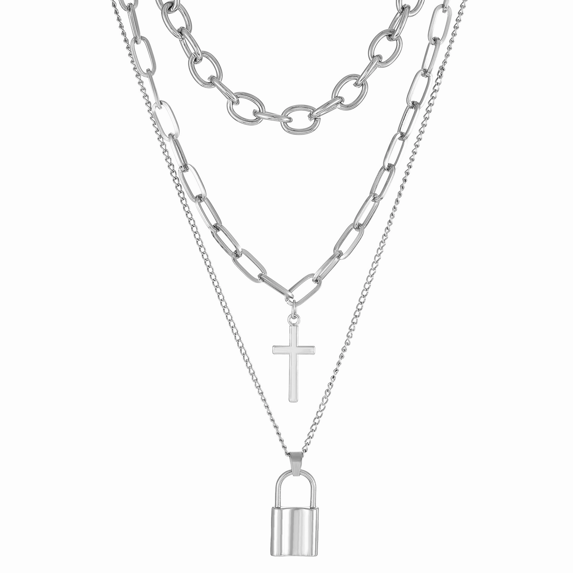 Wholesale Alloy Pearl Cross Pendant Necklace