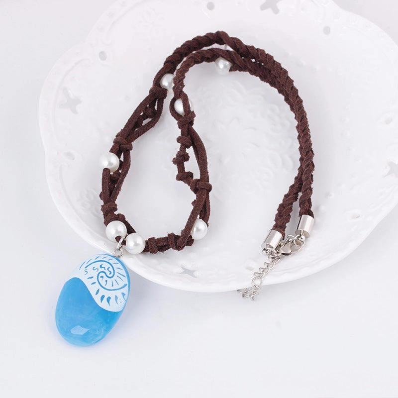 Wholesale Alloy Pearl Handwoven Luminous Pendant Necklace