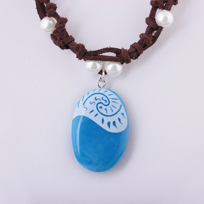 Wholesale Alloy Pearl Handwoven Luminous Pendant Necklace