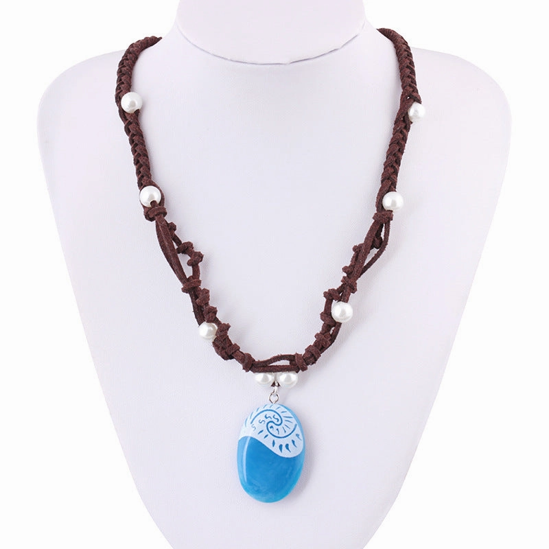 Wholesale Alloy Pearl Handwoven Luminous Pendant Necklace
