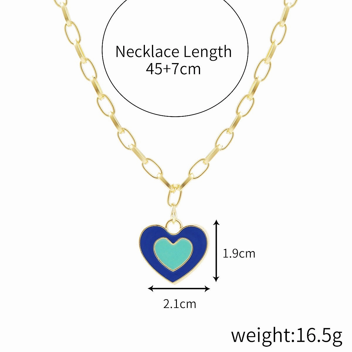 Wholesale Alloy Rainbow Heart Design Necklace