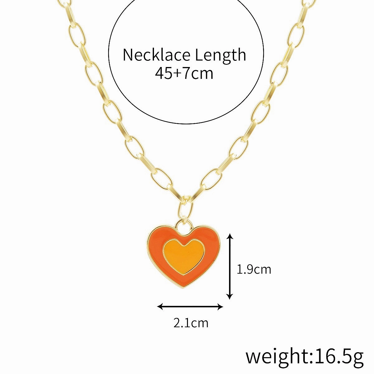 Wholesale Alloy Rainbow Heart Design Necklace