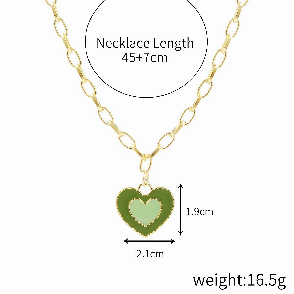 Wholesale Alloy Rainbow Heart Design Necklace