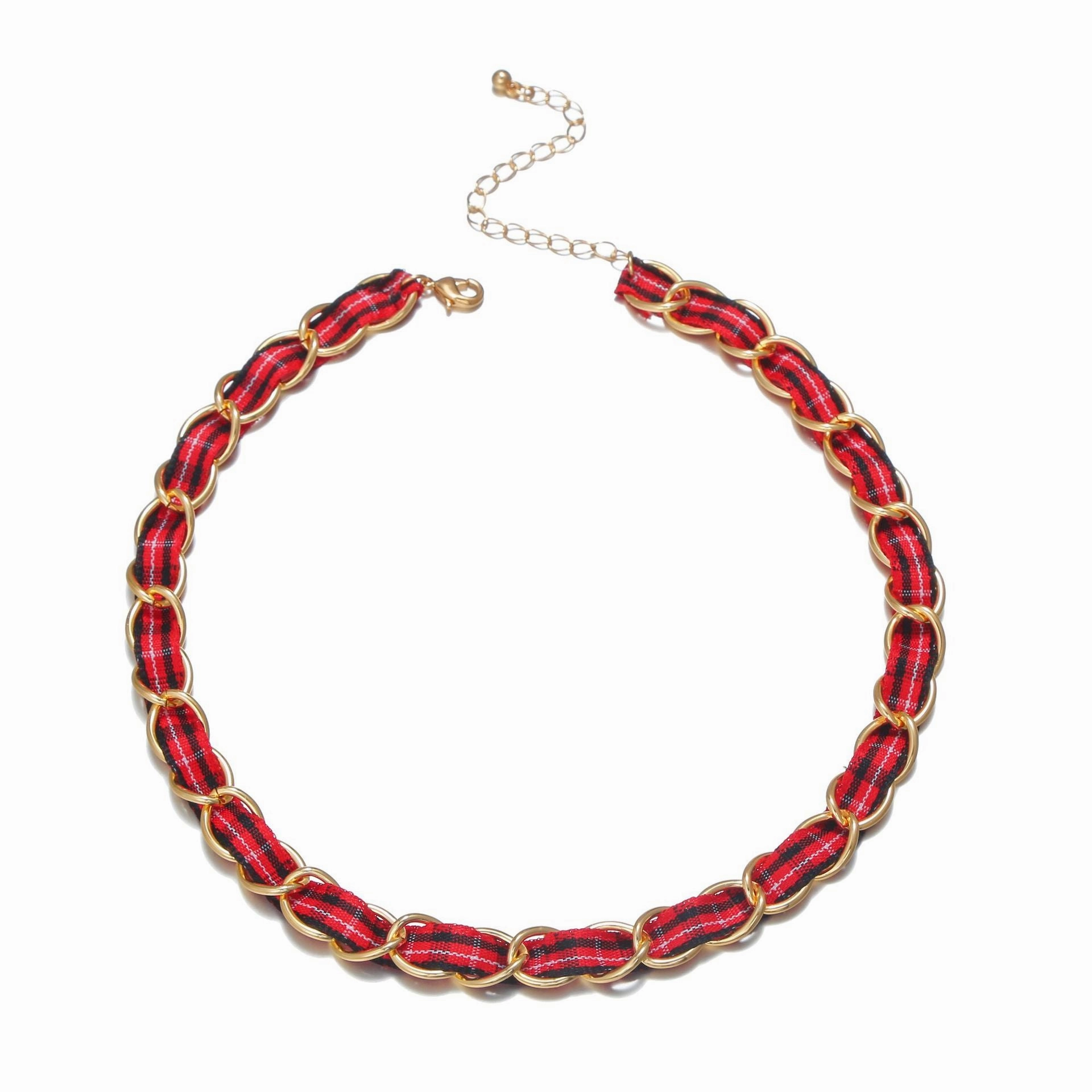 Wholesale Alloy Red Ribbon Necklace